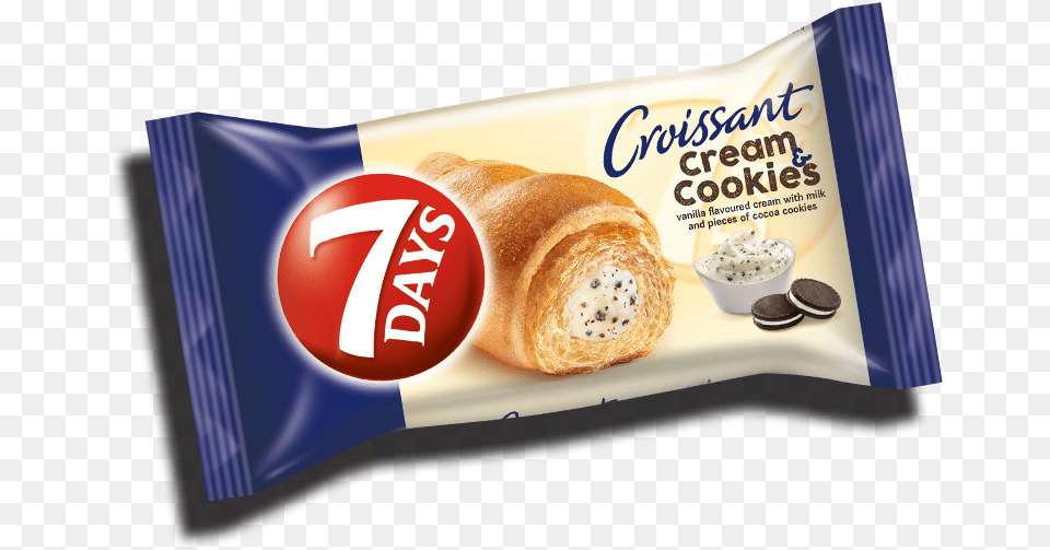 7 Days Croissant Cream And Cookies, Bread, Food Free Png