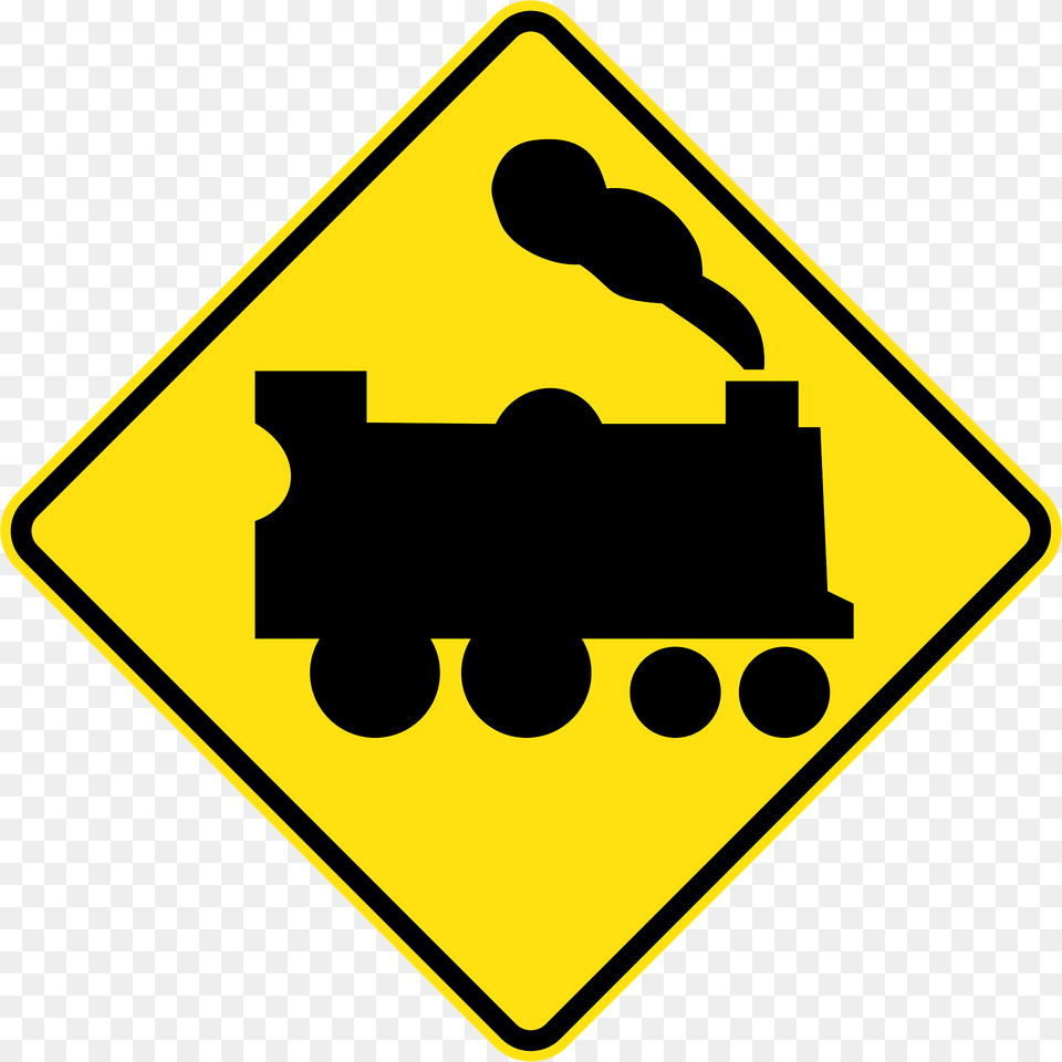 7 Railway Level Crossing Ahead Left Clipart, Sign, Symbol, Road Sign Free Transparent Png