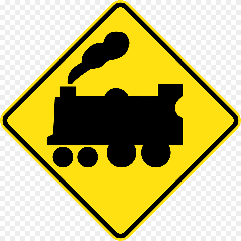 7 Railway Level Crossing Ahead Right Clipart, Sign, Symbol, Road Sign Png Image