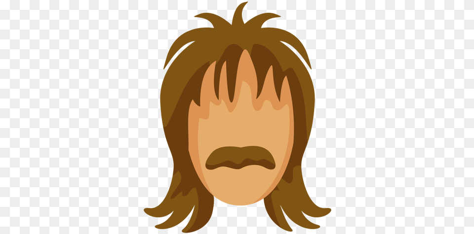 70s Hairstyle Moustache Flat Transparent U0026 Svg Vector File Hair Design, Face, Head, Person, Logo Free Png Download