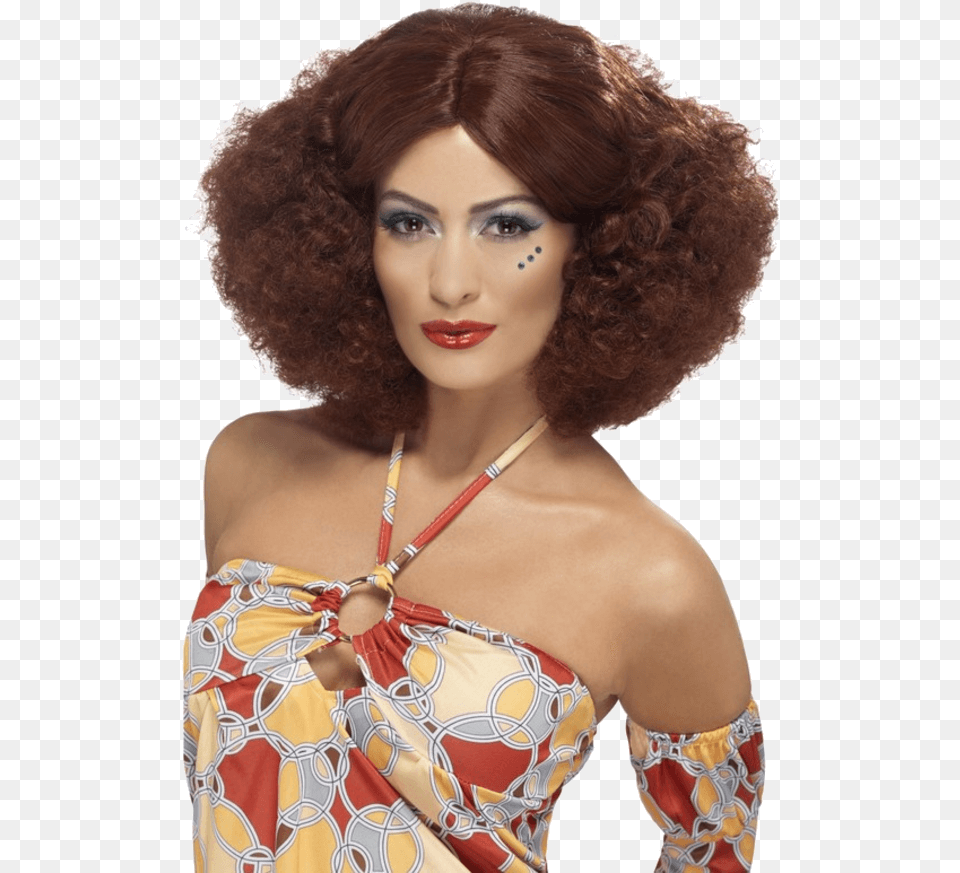 70s Wig, Woman, Adult, Clothing, Dress Png