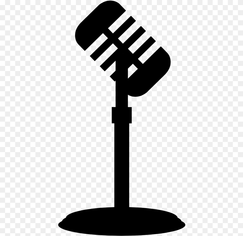 Old Microphone, Gray Free Png