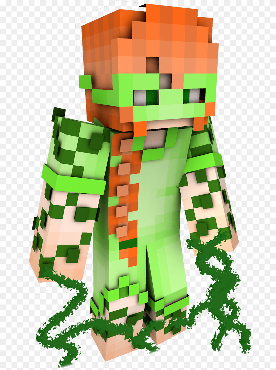 Minecraft Character, Brick, Green Free Png