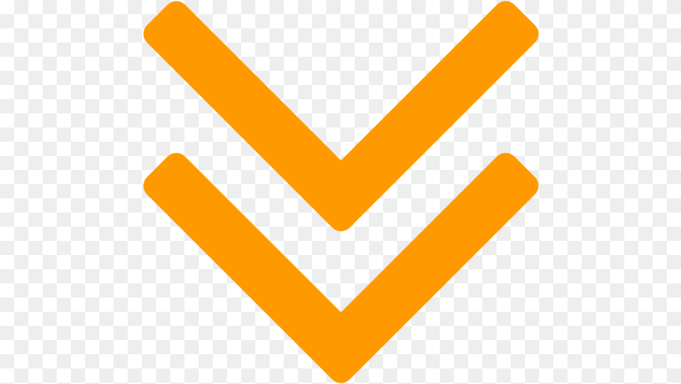 Double Arrow Down 2 Orange Down Arrow White, Symbol, Logo Free Transparent Png