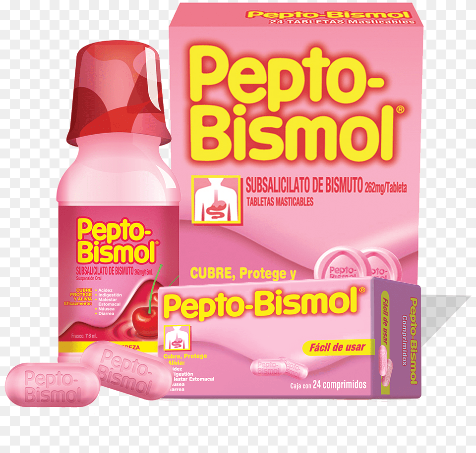 Pepto Bismol, Bottle, Lotion, Advertisement, Gum Free Png Download