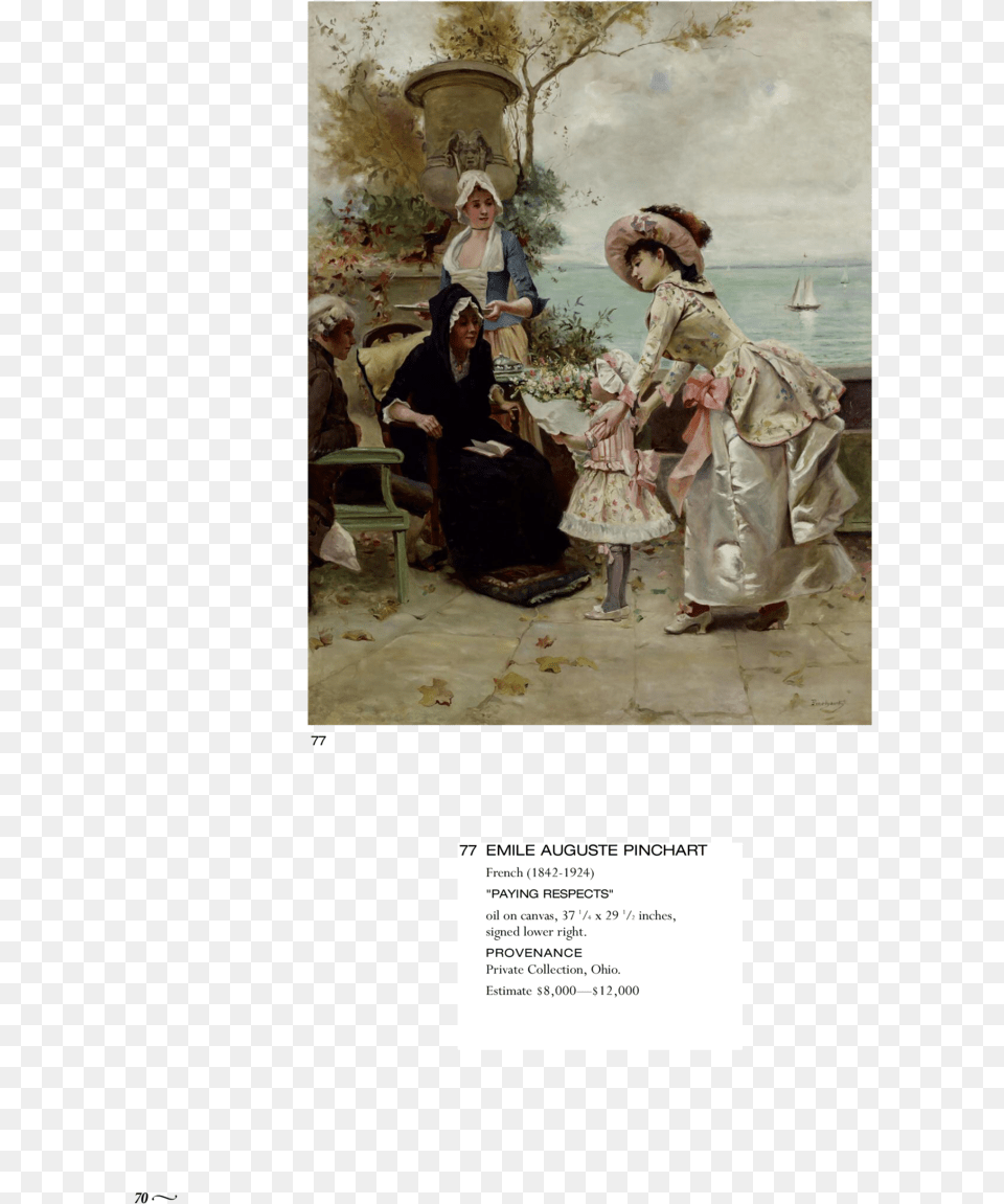 77 Emile Auguste Pinchart French 1842 1924 Paying Artist, Adult, Person, Painting, Woman Png Image