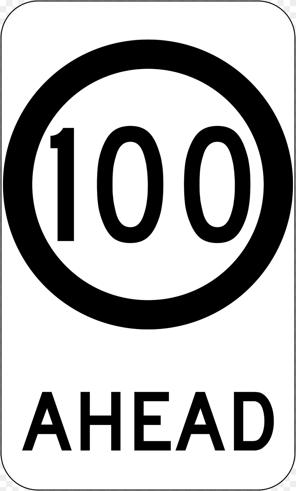 79 100 Kmh Speed Limit Ahead Clipart, Sign, Symbol, Disk Png