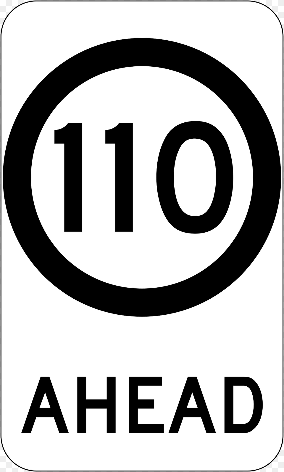 79 110 Kmh Speed Limit Ahead Clipart, Sign, Symbol Free Transparent Png