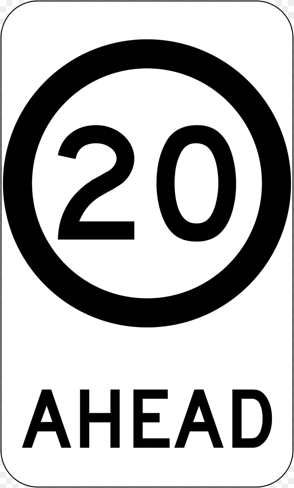 79 20 Kmh Speed Limit Ahead Clipart, Symbol, Sign, Text, Number Free Png