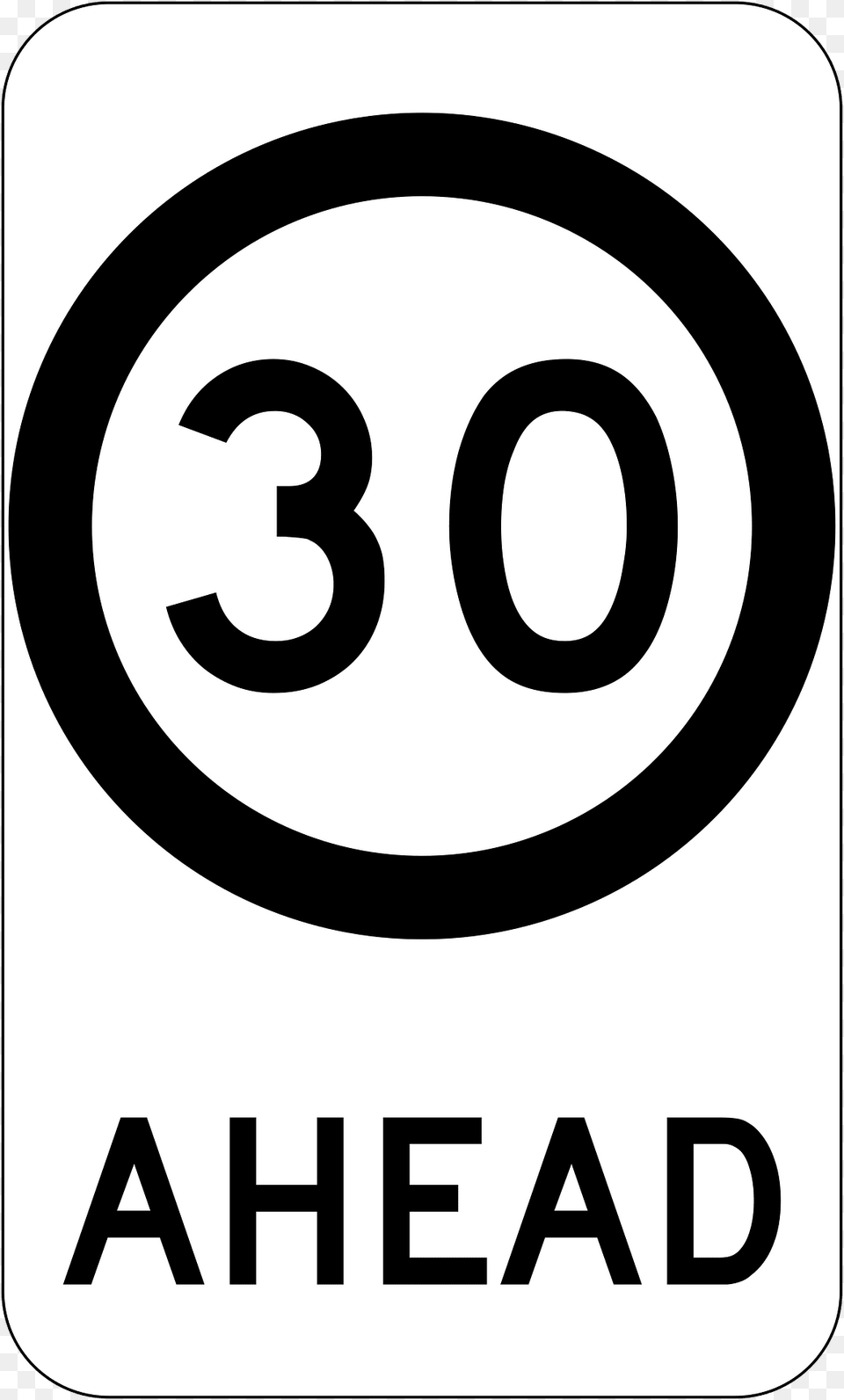 79 30 Kmh Speed Limit Ahead Clipart, Symbol, Sign, Text Free Png Download