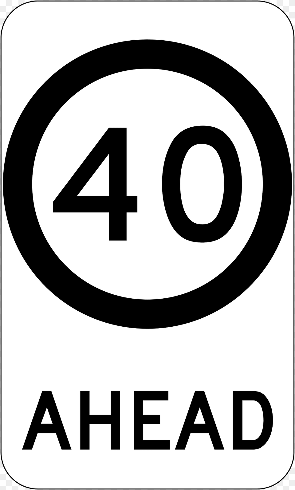 79 40 Kmh Speed Limit Ahead Clipart, Sign, Symbol, Text, Road Sign Free Transparent Png