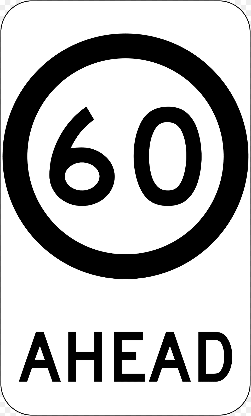 79 60 Kmh Speed Limit Ahead Clipart, Symbol, Sign, Text Png Image