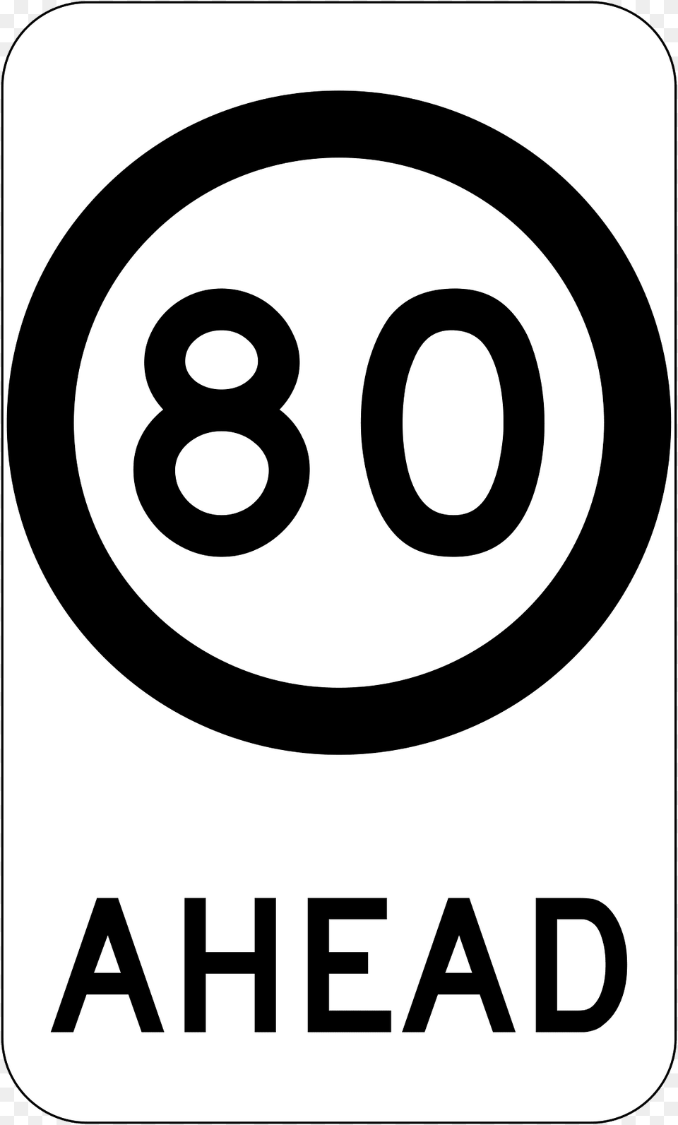 79 80 Kmh Speed Limit Ahead Clipart, Symbol, Text, Number, Sign Png Image