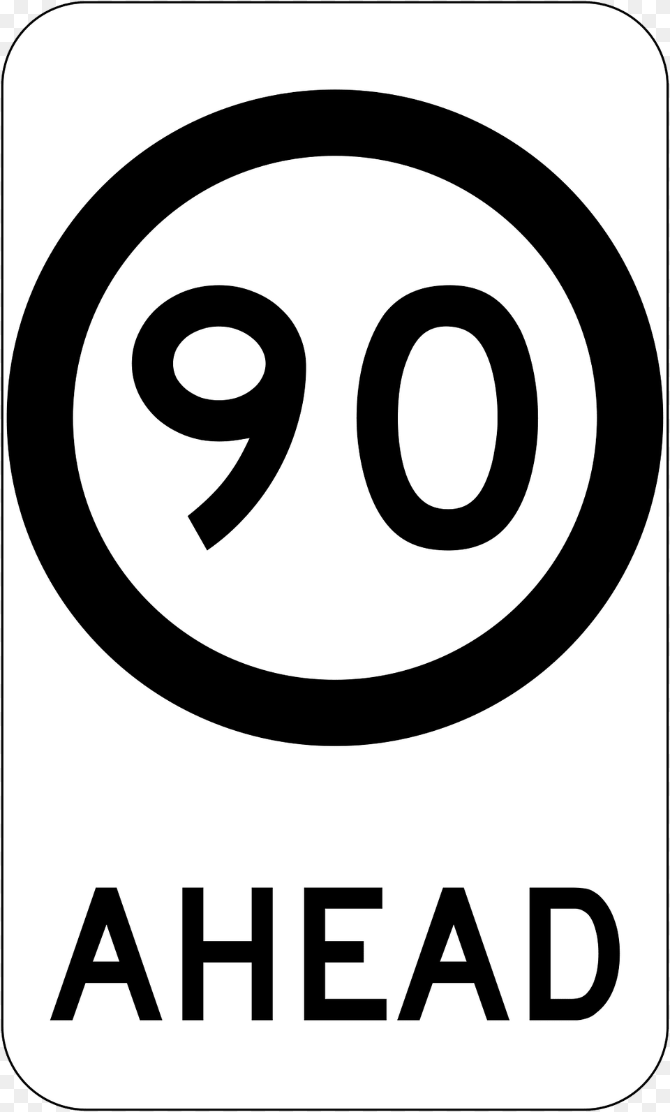 79 90 Kmh Speed Limit Ahead Clipart, Sign, Symbol Free Transparent Png
