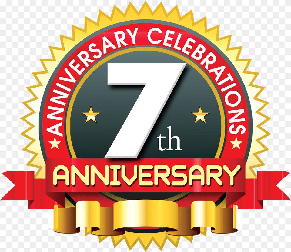 7th Anniversary Vector Ping Logo Free 7th Anniversary Logo, Symbol, Text, Number Png Image