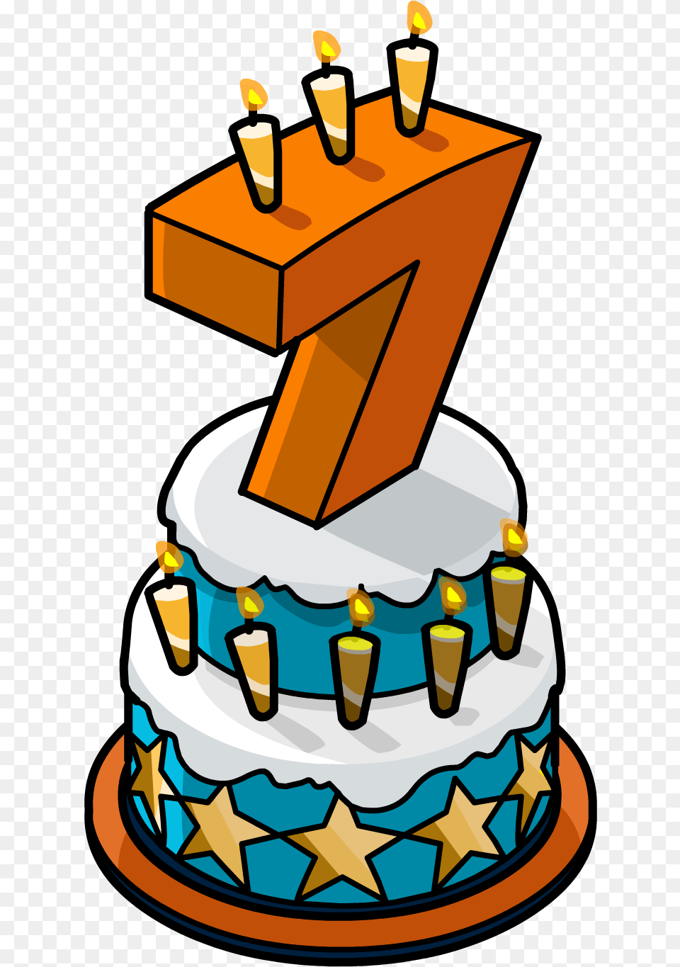 7th Birthday Cake 1 7th Birthday Cake, Birthday Cake, Cream, Dessert, Food Png Image