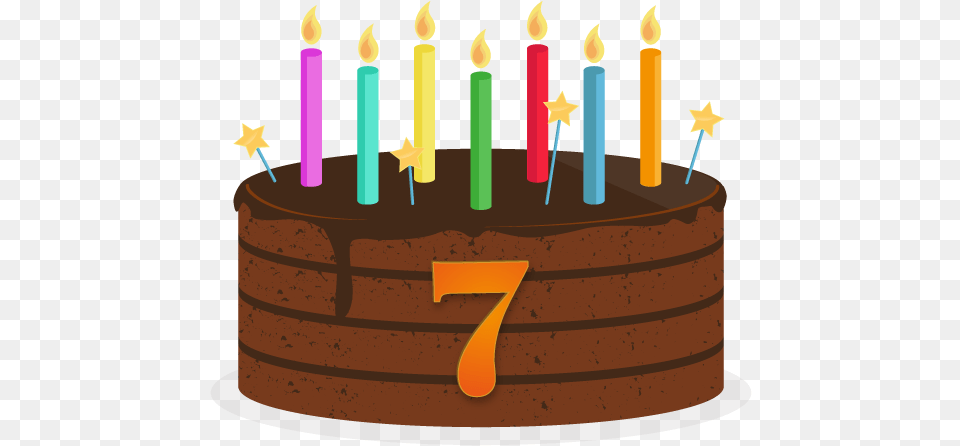 7th Birthday Cake Birthday, Birthday Cake, Cream, Dessert, Food Free Png Download