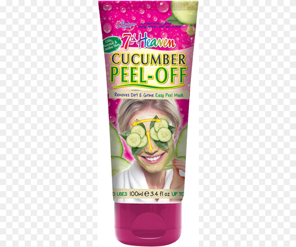 7th Heaven Face Mask Cucumber Peel Off, Bottle, Adult, Female, Person Free Png Download