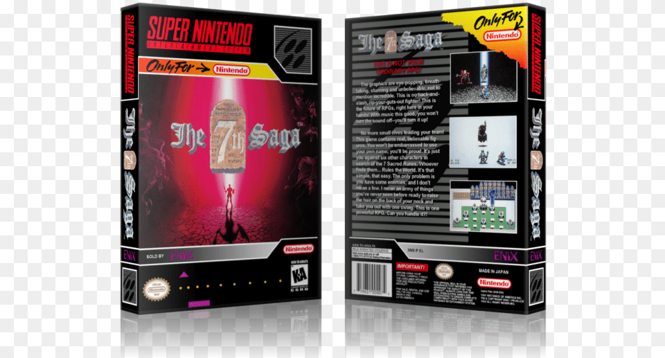 7th Saga 2 Replacement Nintendo Snes Game Case Or Cover, Advertisement, Poster, Computer Hardware, Electronics Free Png