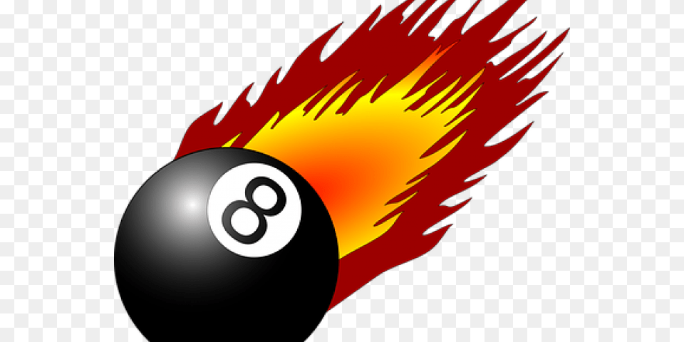 8 Ball With Flames, Furniture, Table Free Png