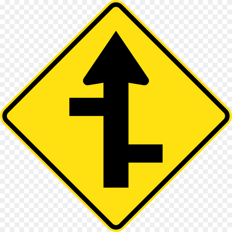 8 Staggered Side Road Intersection First From Right Clipart, Sign, Symbol, Road Sign Png Image