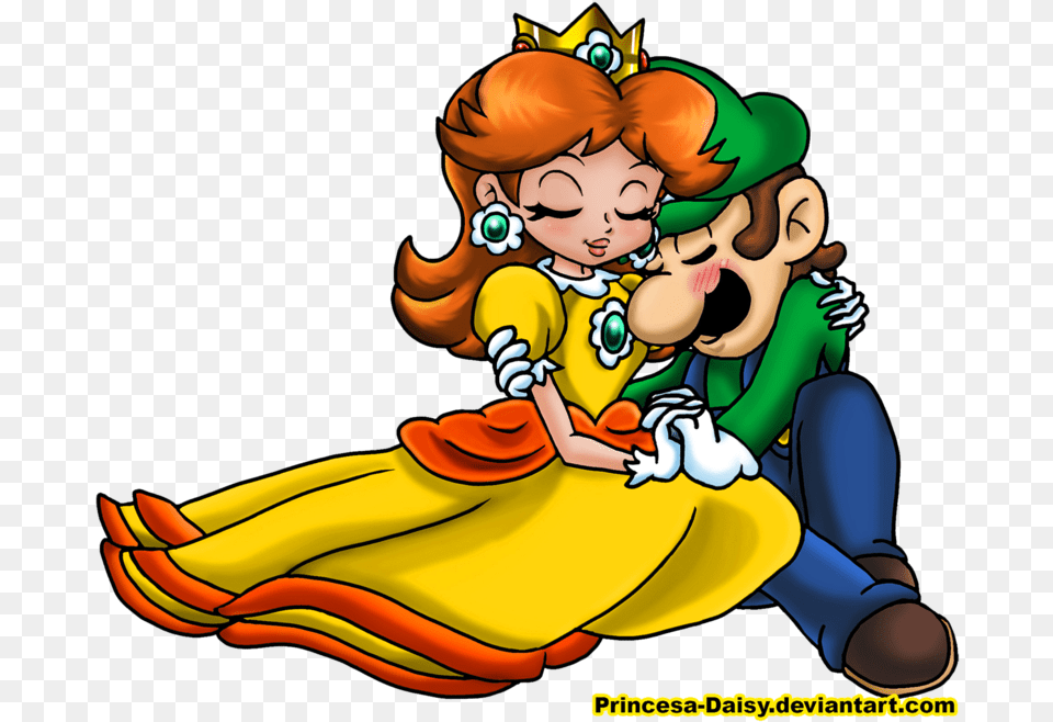 800x825 Luigi Luigi And Princess Daisy, Book, Comics, Publication, Face Free Png