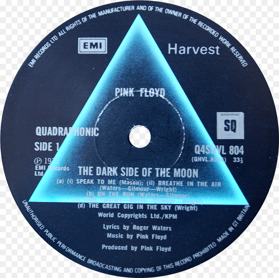 804 Label The Dark Side Of The Moon, Disk, Dvd Png