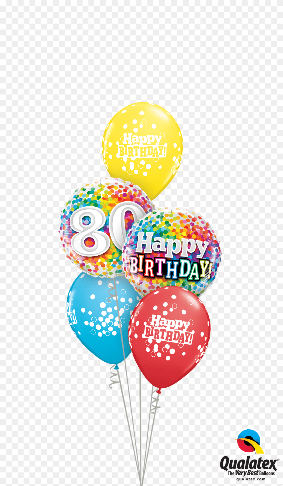 80th Bday Confetti Dots Classic At London Helium Balloons Get Well Soon, Balloon, Food, Sweets, Candy Free Transparent Png