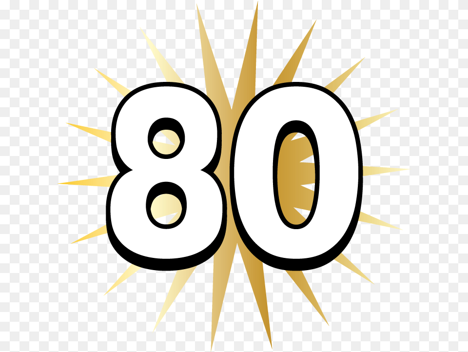 80th Eighty Years Old Happy Birthday Party Getting Clip Art 80th Birthday, Number, Symbol, Text Free Png