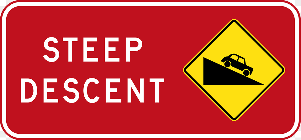 82 Steep Descent Clipart, Sign, Symbol, Car, Transportation Png Image