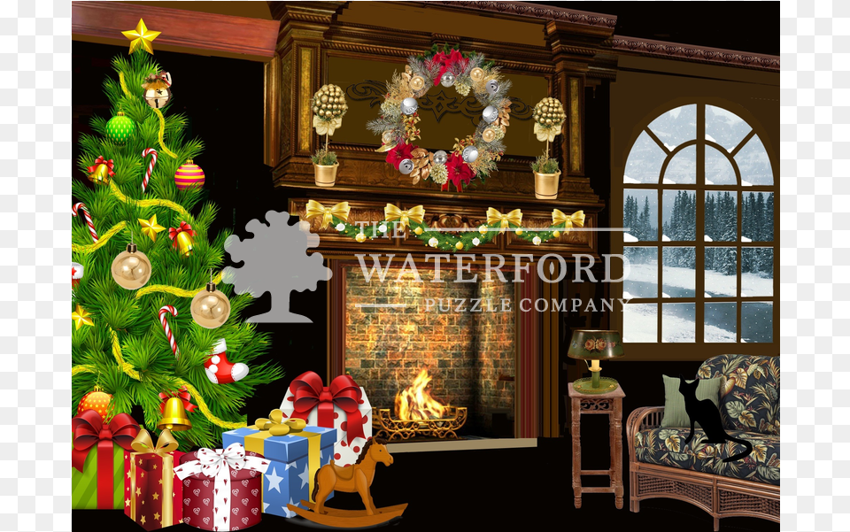 Christmas Eve, Indoors, Fireplace, Festival, Christmas Decorations Free Transparent Png