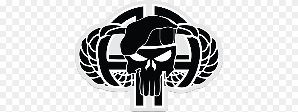 82nd Airborne Punisher Black 82nd Airborne Skull, Stencil, Body Part, Hand, Person Free Png