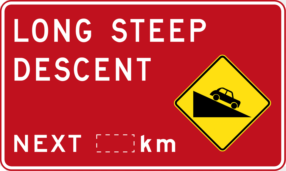 83 Long Steep Descent Clipart, Sign, Symbol, Car, Transportation Free Png