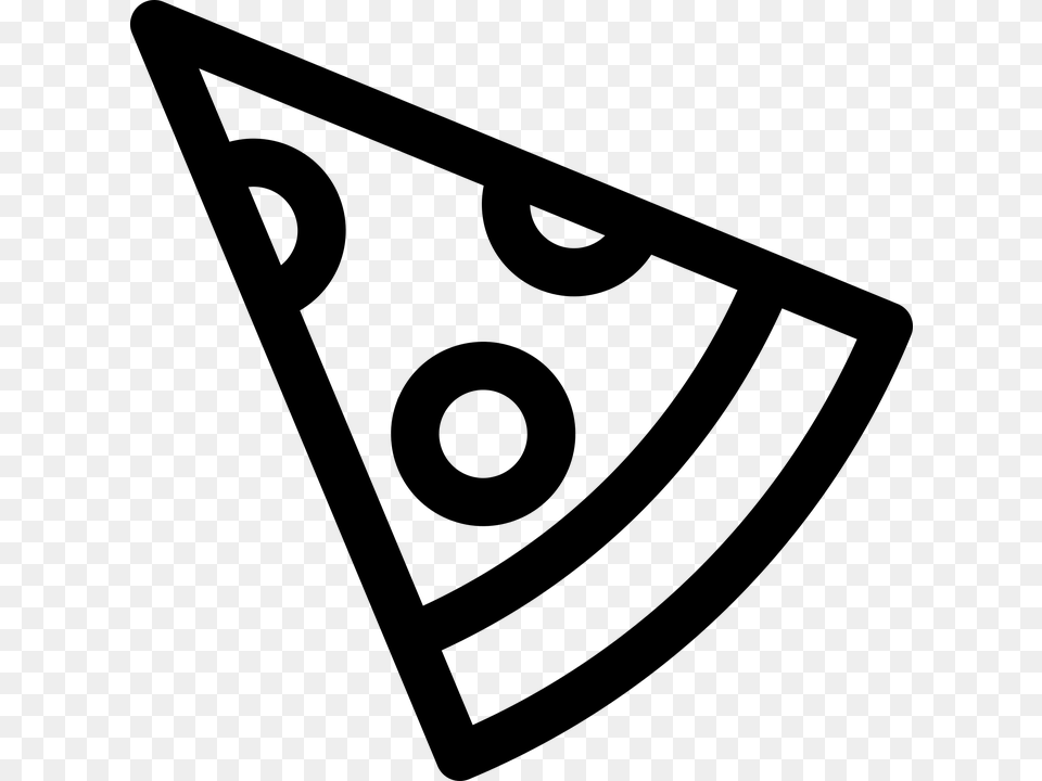 Pizza Icon, Gray Free Transparent Png
