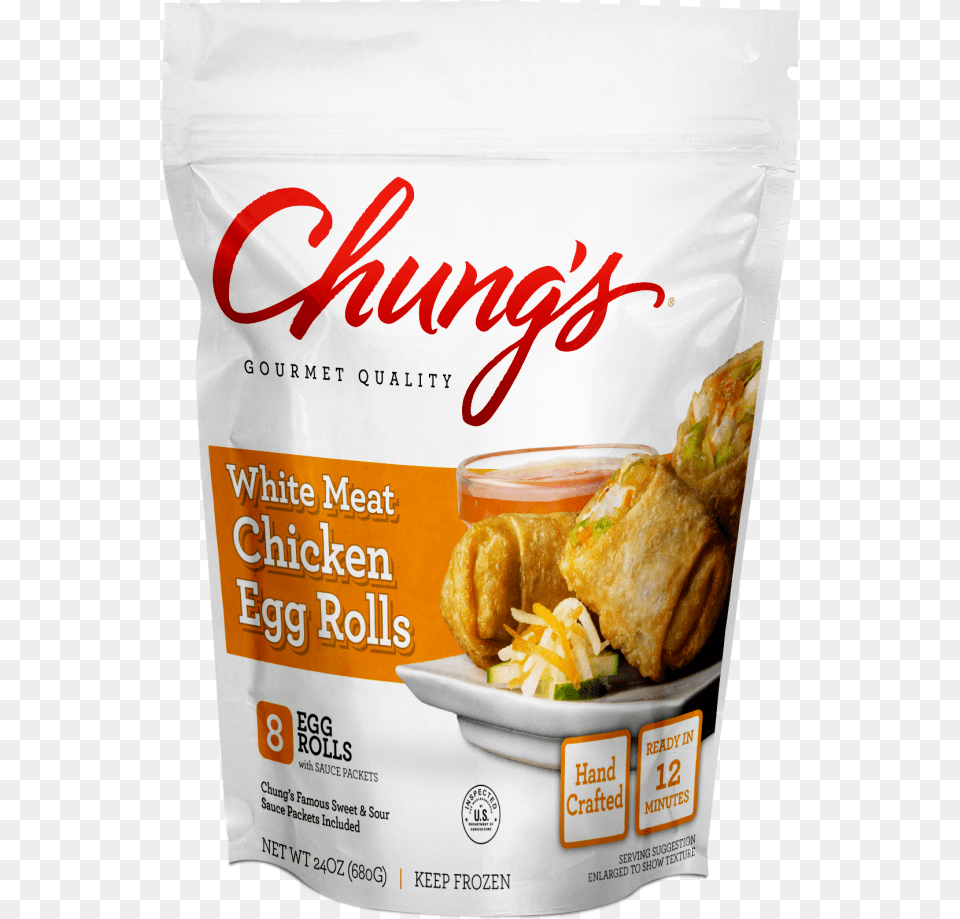 8ct Chicken Egg Rolls Chung39s Egg Rolls White Meat Chicken 4 Egg Rolls, Advertisement, Food, Bread Free Transparent Png