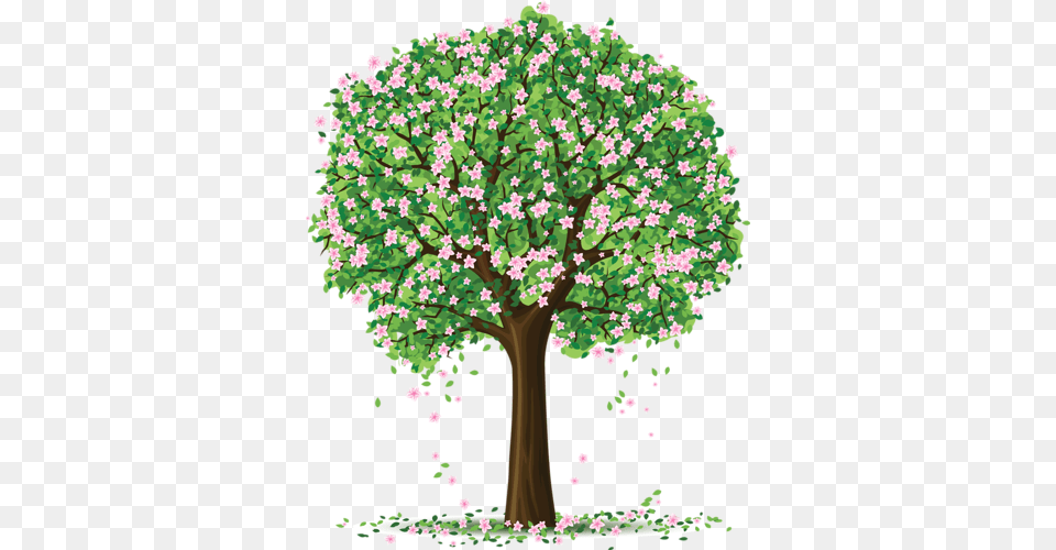 8e561 18a1a217 L 1 Cartoon Tree With Flowers, Woodland, Vegetation, Plant, Outdoors Free Png Download