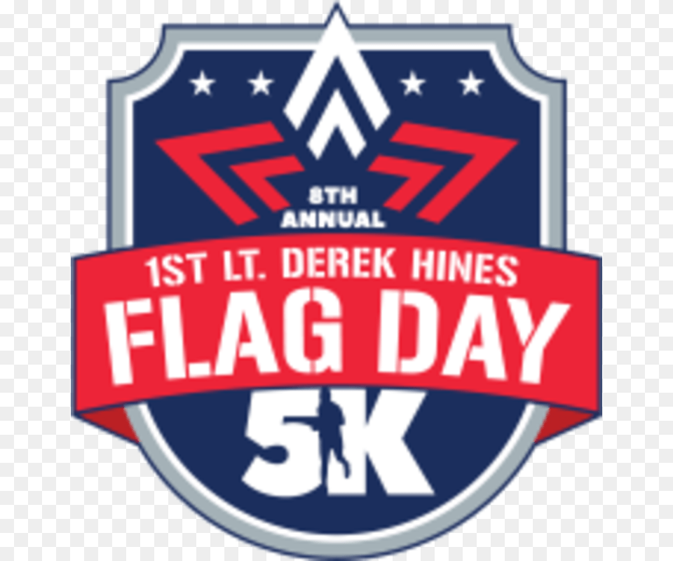 8th Annual Flag Day 5k Emblem, Badge, Logo, Symbol, Person Png Image