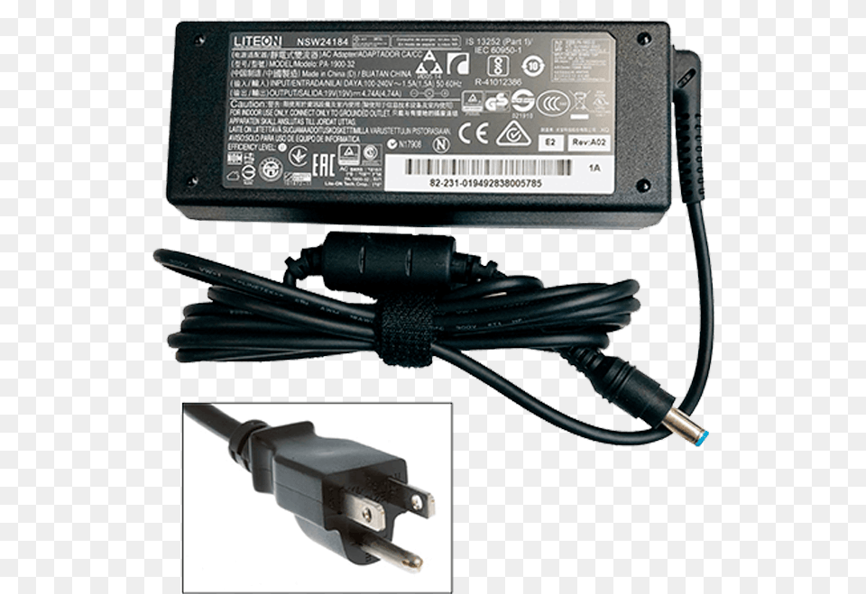 8th Gen Nuc 19v Power Adapter And Us Power Cord North America Power Cord, Electronics, Plug, Gun, Weapon Free Png