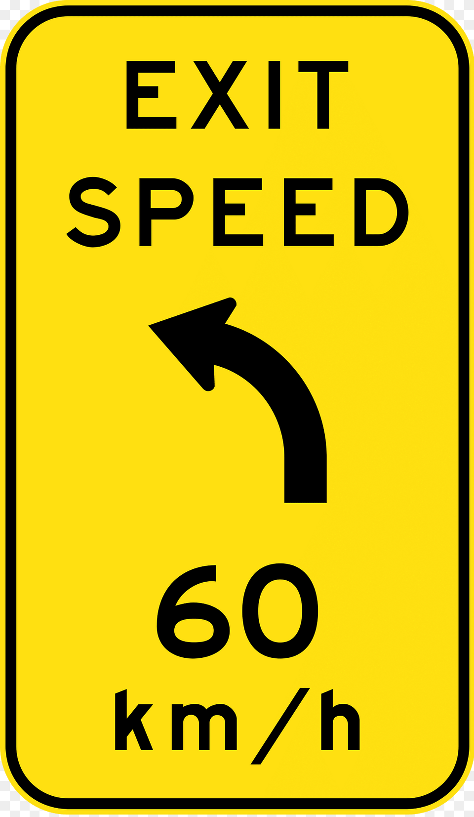 9 2 Exit Advisory Speed With Curve To Left Clipart, Sign, Symbol, Road Sign Png