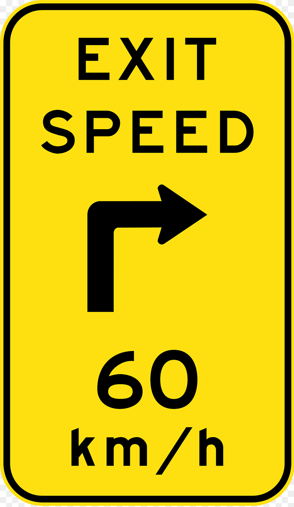 9 3 Exit Advisory Speed With Turn To Right Clipart, Sign, Symbol, Road Sign Free Png