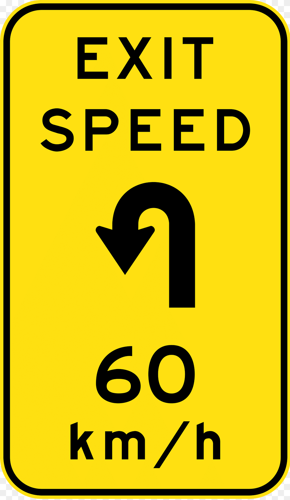 9 5 Exit Advisory Speed With Hairpin Bend To Left Clipart, Sign, Symbol, Road Sign Free Png