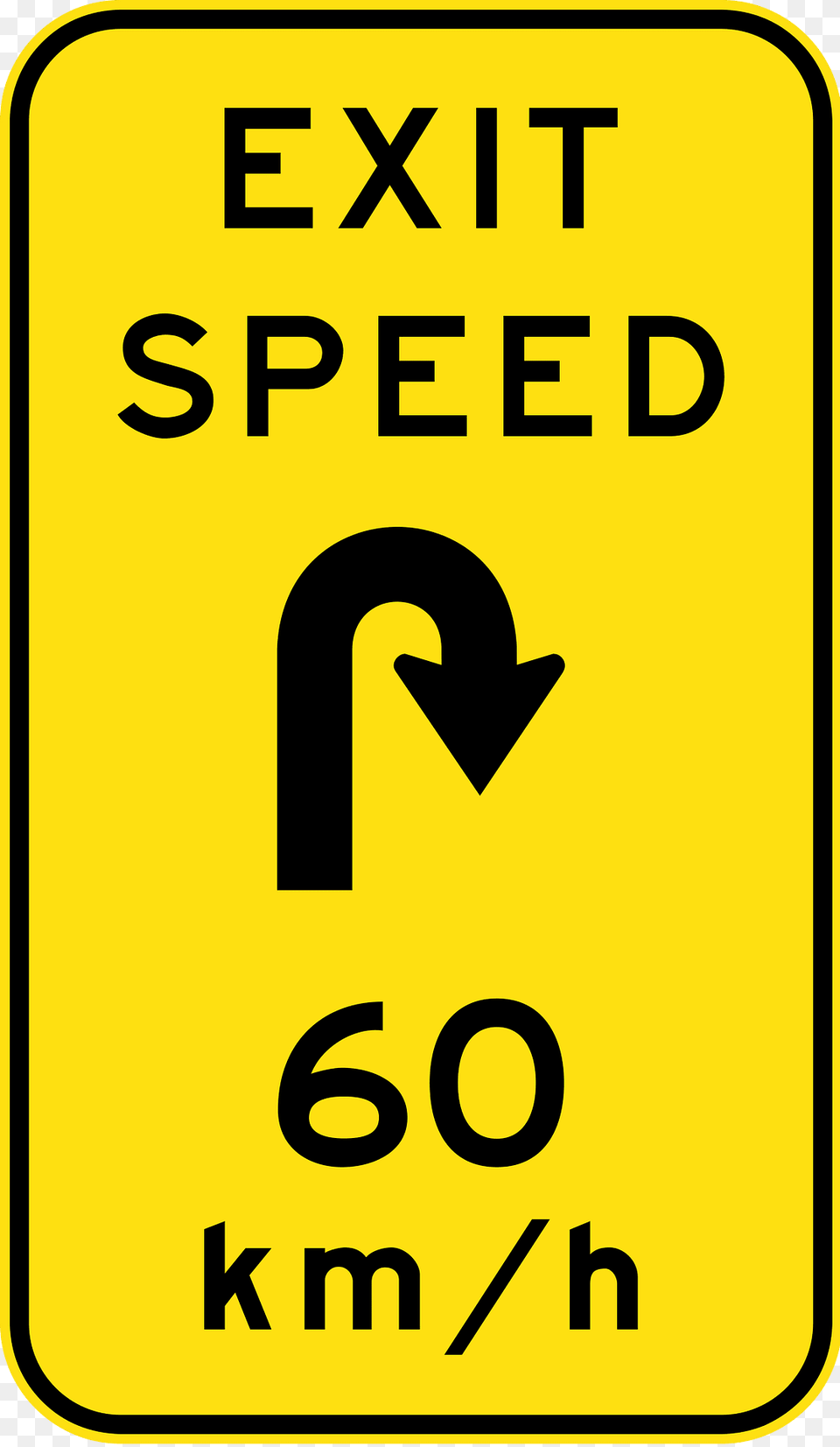 9 5 Exit Advisory Speed With Hairpin Bend To Right Clipart, Sign, Symbol, Road Sign Free Transparent Png