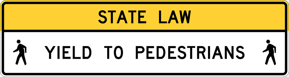 9 Overhead Ped Crossing The Legend State Law Is Optional A Fluorescent Yellow Green Color May Be Used Instead Of Yellow For This Sign Clipart, Symbol, Person, Text Png Image