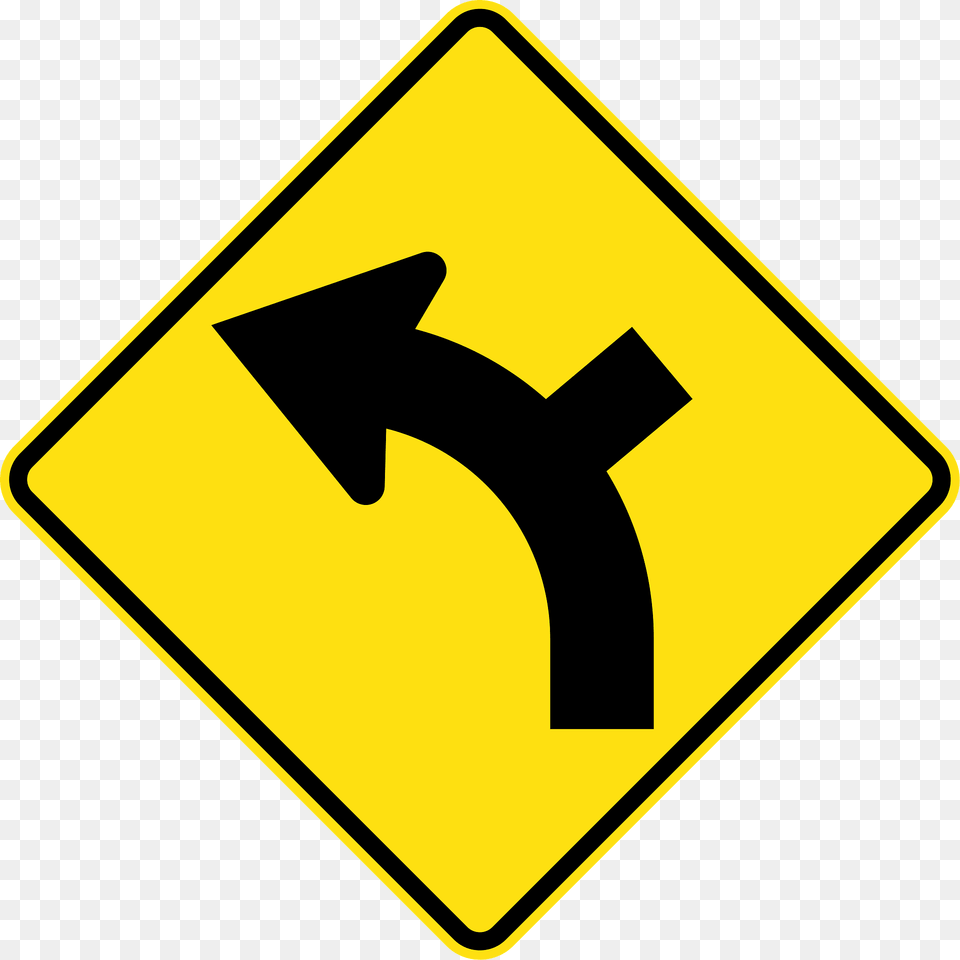 9 Side Road Intersection From Right On A Curve On Left Clipart, Sign, Symbol, Road Sign Free Transparent Png