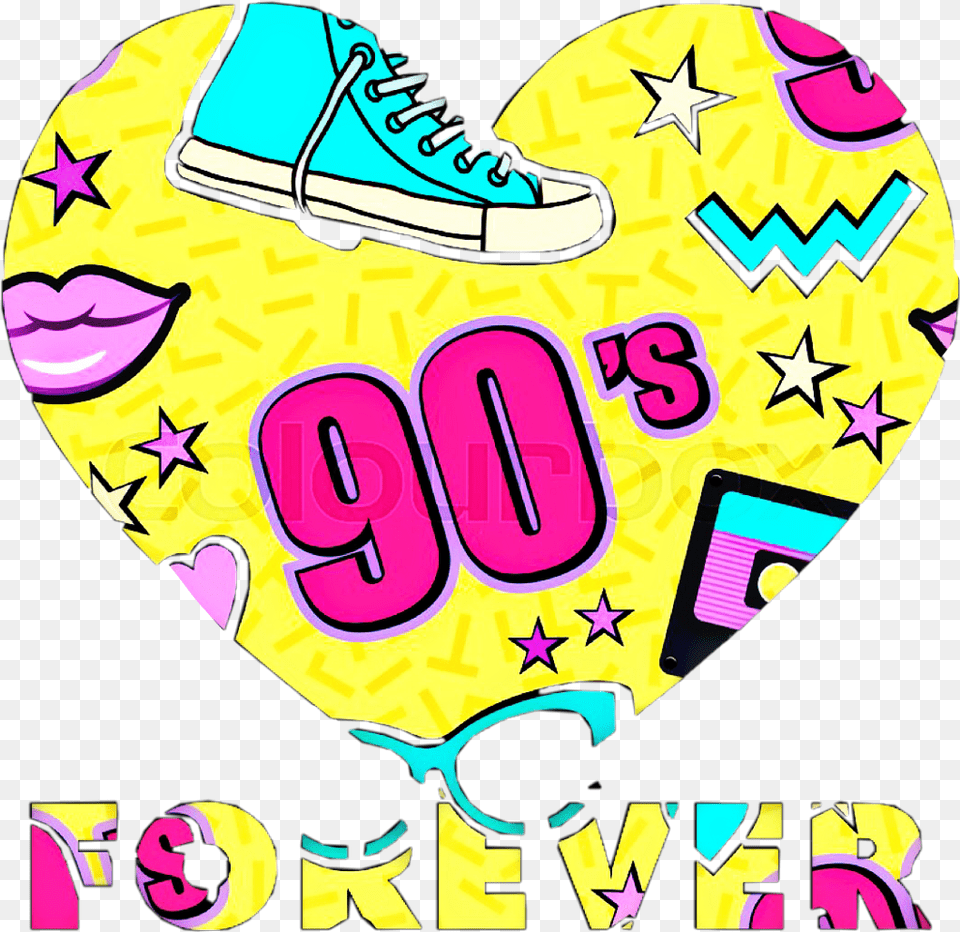 90s 90sforever Heart Freetoedit 9039s Vector Background, Clothing, Footwear, Shoe, Baby Free Png Download