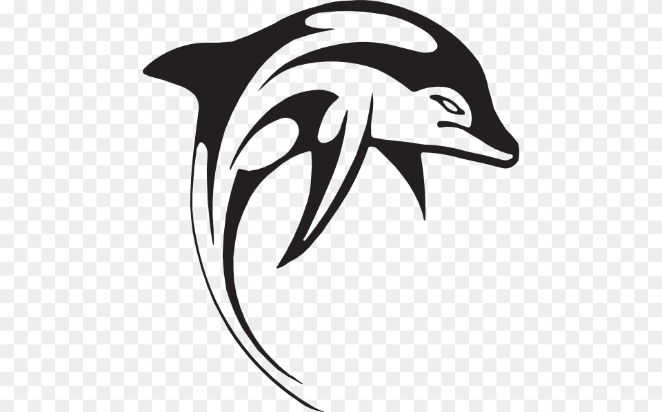 90s Dolphin Cliparts Dolphin Black And White Vector, Stencil, Animal, Mammal, Sea Life Free Png