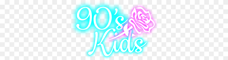 90s Kids Clan Neon Sign, Light, Flower, Plant, Rose Free Png Download