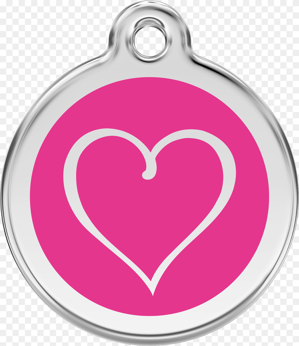 Red Dingo Tribal Heart Pet Id Tag Hot Pink, Accessories Png Image