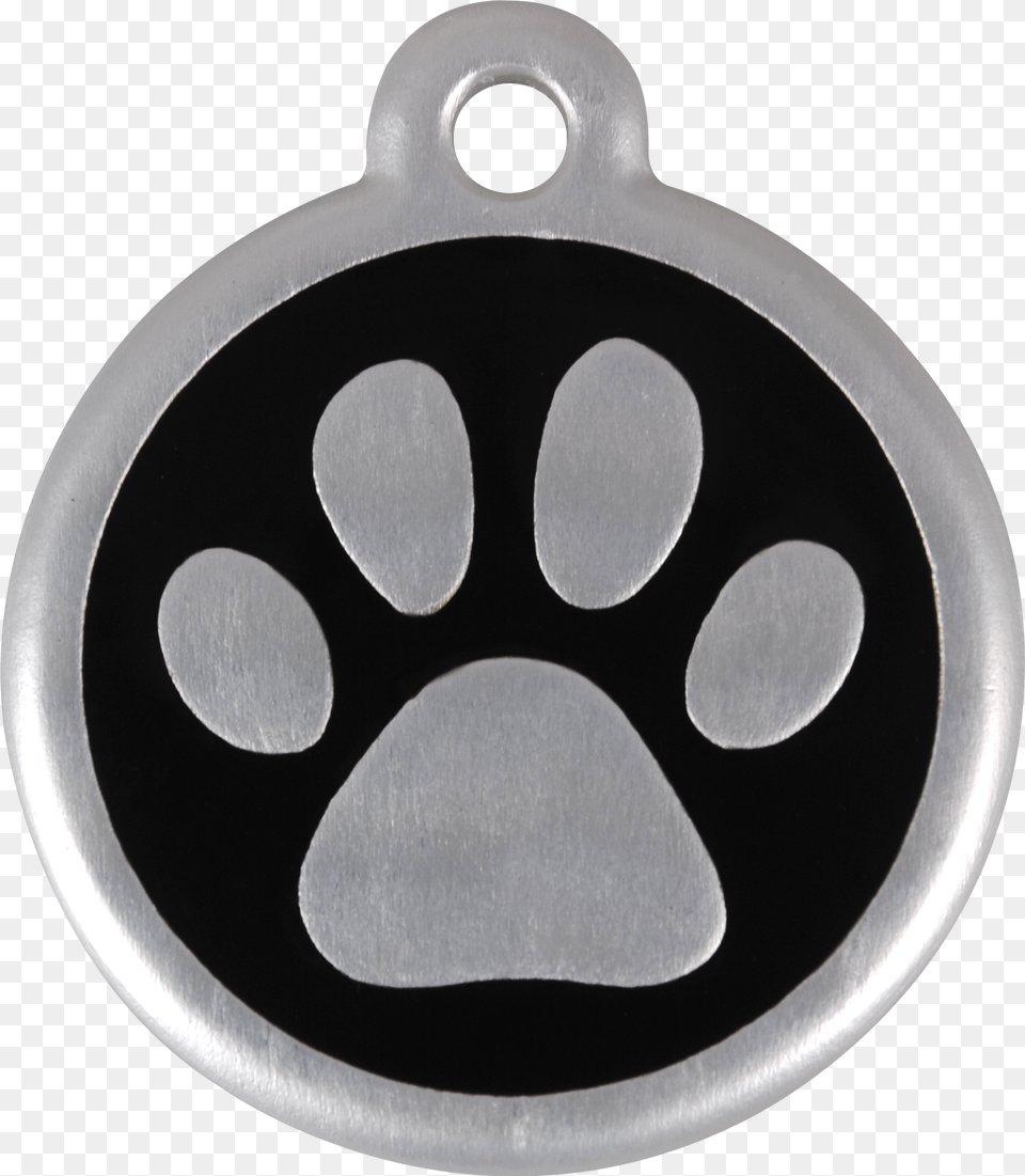 Image Red Dingo Qr Collar Tag Pawprint Large Black, Accessories, Pendant, Disk Free Transparent Png
