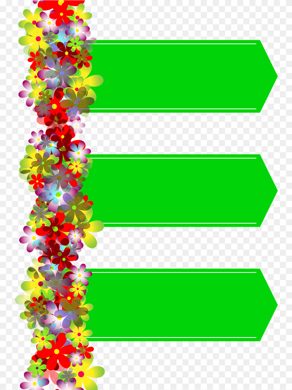 Green Banner, Accessories, Flower, Flower Arrangement, Ornament Png Image